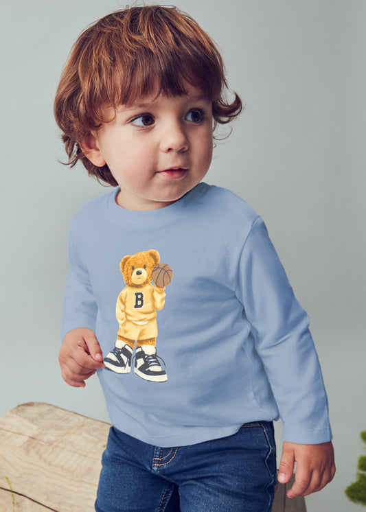 Mayoral "T-Shirt" langarm mit Bär - Blau