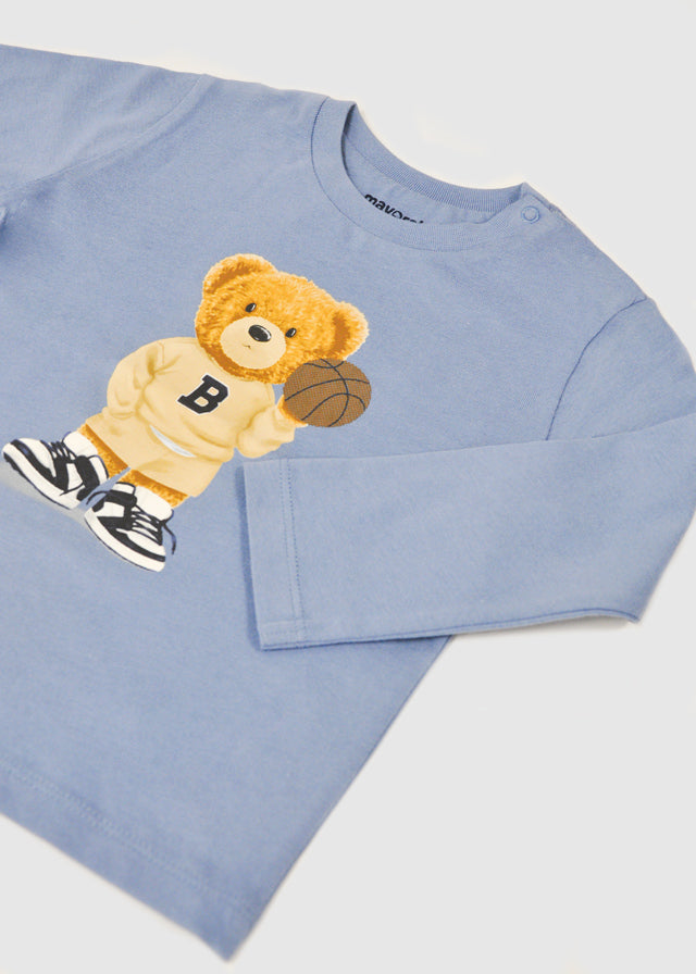 Mayoral "T-Shirt" langarm mit Bär - Blau