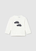 Bild in Galerie-Betrachter laden, Mayoral "T-Shirt langarm" mit Auto Applikation - Sahne Marine
