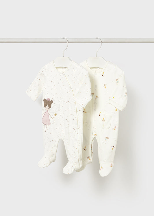 Mayoral "Strampler langarm Doppelpack" - Creme