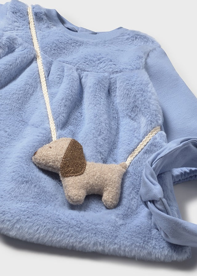 Mayoral "Kleid" Fell mit Täschchen und Stirnband - Dream Blue