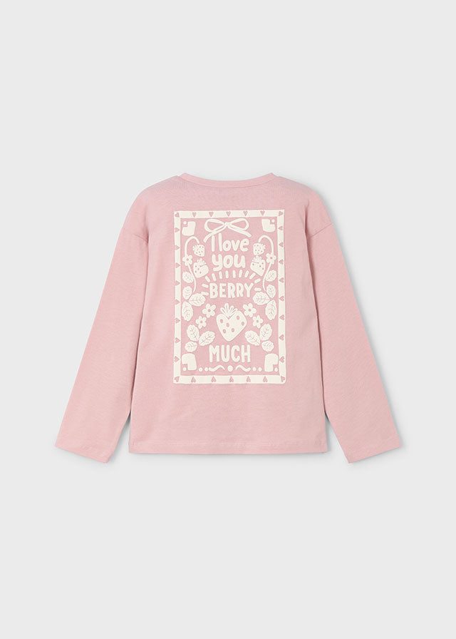 Mayoral "T-Shirt langarm" mit Druck auf dem Rücken - Rosa