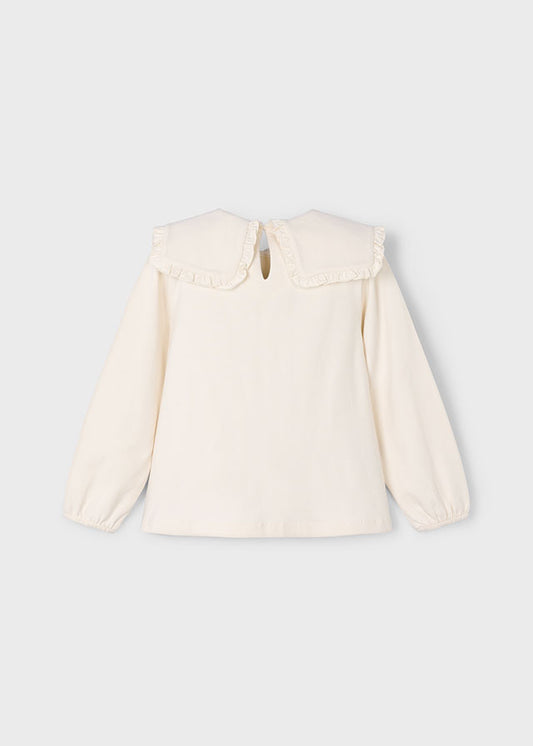Mayoral "Bluse" mit Kragen und Stickerei - Macchiato