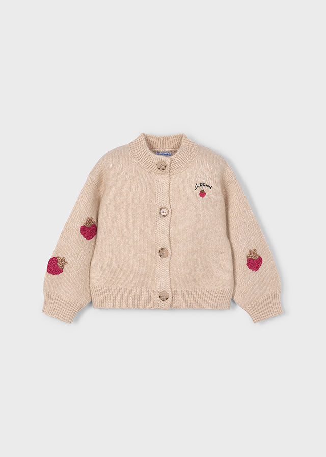 Mayoral "Strickjacke" mit Erdbeeren - Beige/Rot