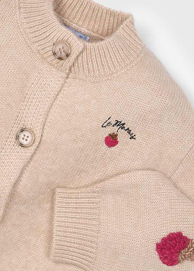 Mayoral "Strickjacke" mit Erdbeeren - Beige/Rot