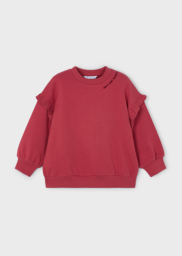 Mayoral "Sweatshirt" mit Volantärmel - Kirsche