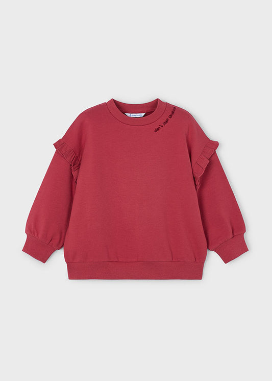 Mayoral "Sweatshirt" mit Volantärmel - Kirsche