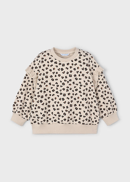 Mayoral "Sweatshirt" mit Volantärmel - Sand