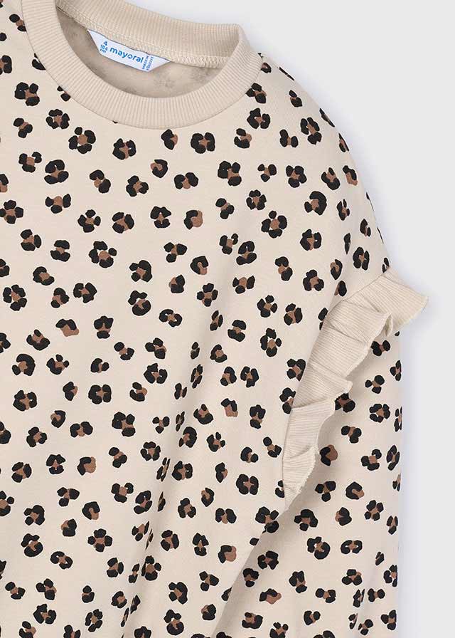 Mayoral "Sweatshirt" mit Volantärmel - Sand