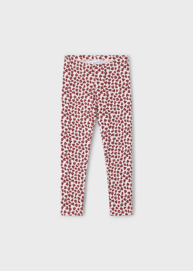 Mayoral "Leggings" mit Erdbeerherzchen - Mandel