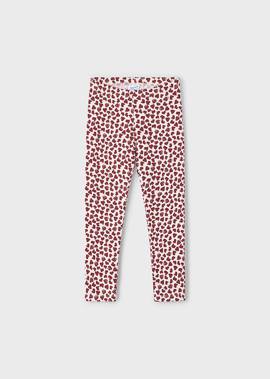 Mayoral "Leggings" mit Erdbeerherzchen - Mandel