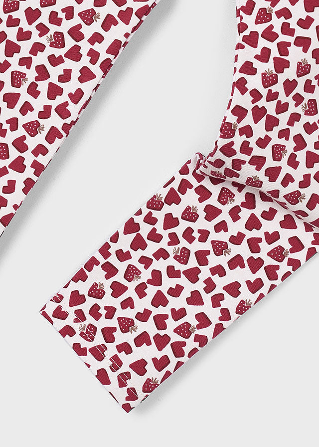 Mayoral "Leggings" mit Erdbeerherzchen - Mandel