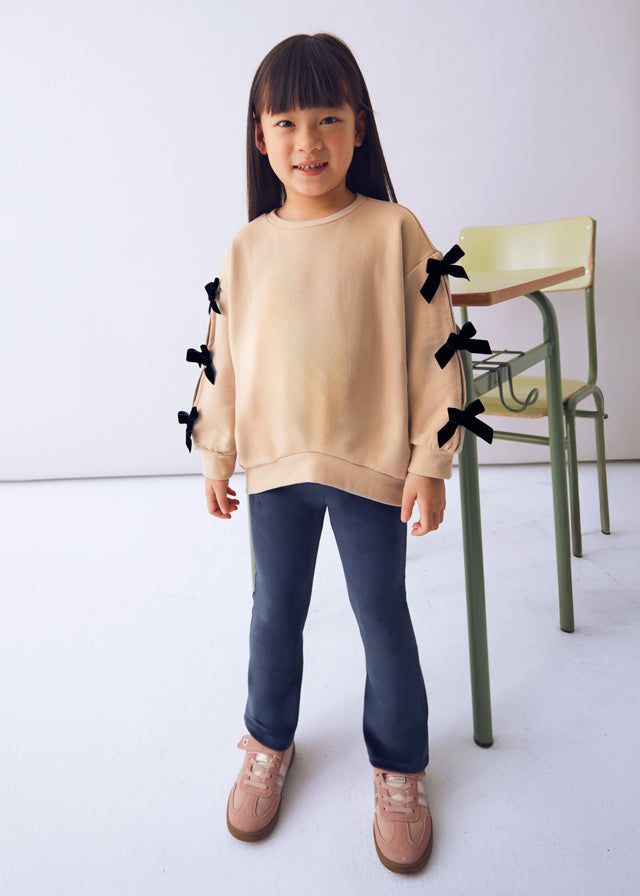 Mayoral "Mädchen Set" mit Schleifchen - Sand/Marineblau