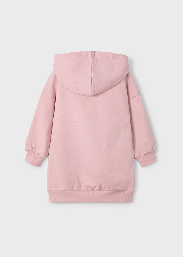 Mayoral "Sweatkleid" mit Kapuze und Druck - Nude