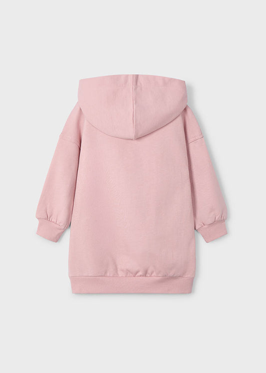 Mayoral "Sweatkleid" mit Kapuze und Druck - Nude