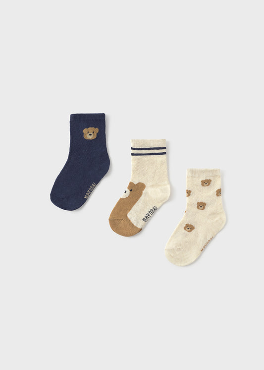 Mayoral "Socken" 3er Set - Beige/Blau