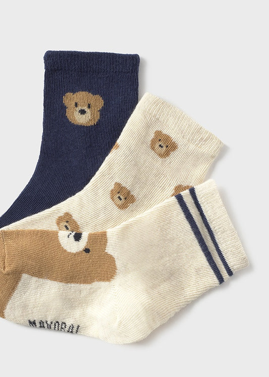 Mayoral "Socken" 3er Set - Beige/Blau
