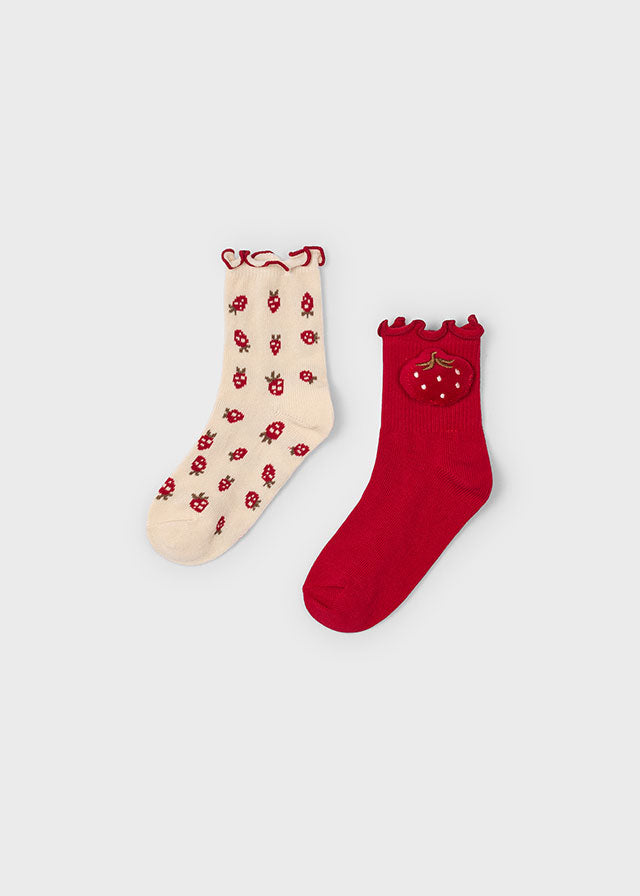 Mayoral "Socken Dppelpack" - Erdbeer Rot