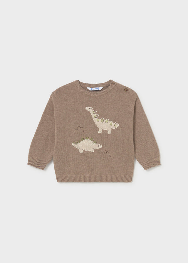 Mayoral Pullover mit Dino Stickerei - Trüffel