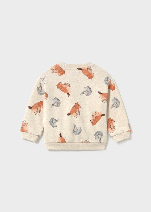 Mayoral Sweatshirt, Allover Dino Druck - Tofu