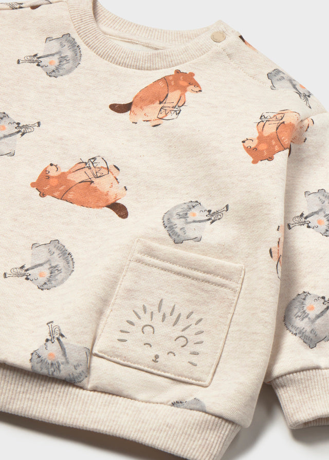 Mayoral Sweatshirt, Allover Dino Druck - Tofu