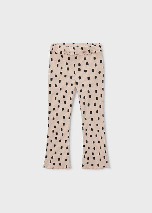 Mayoral Leggings, gemustert mit kleinem Volant am Bund - Quinoa