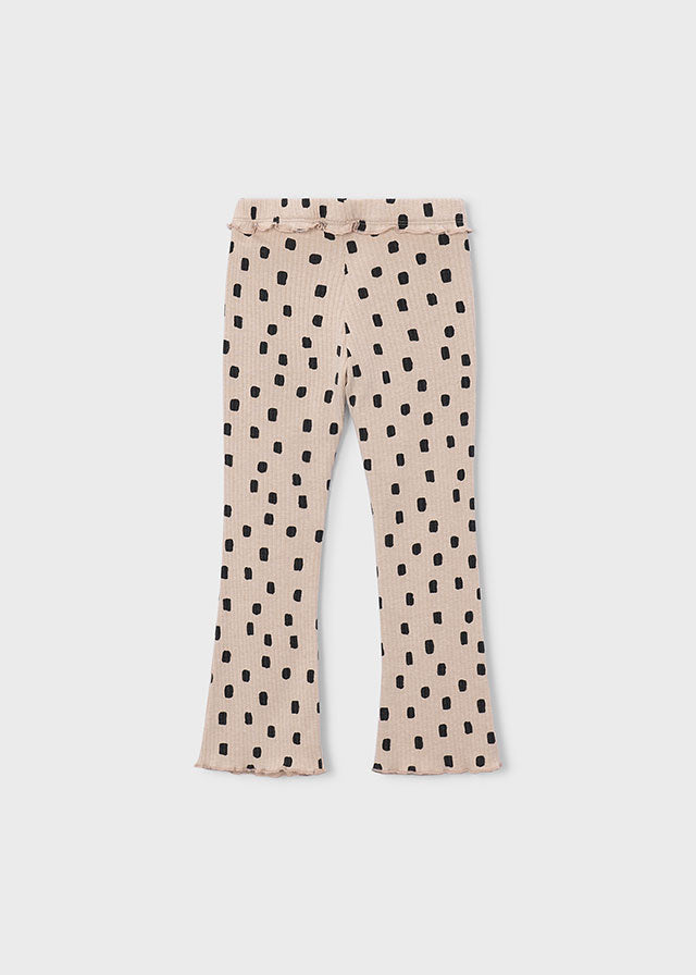 Mayoral Leggings, gemustert mit kleinem Volant am Bund - Quinoa