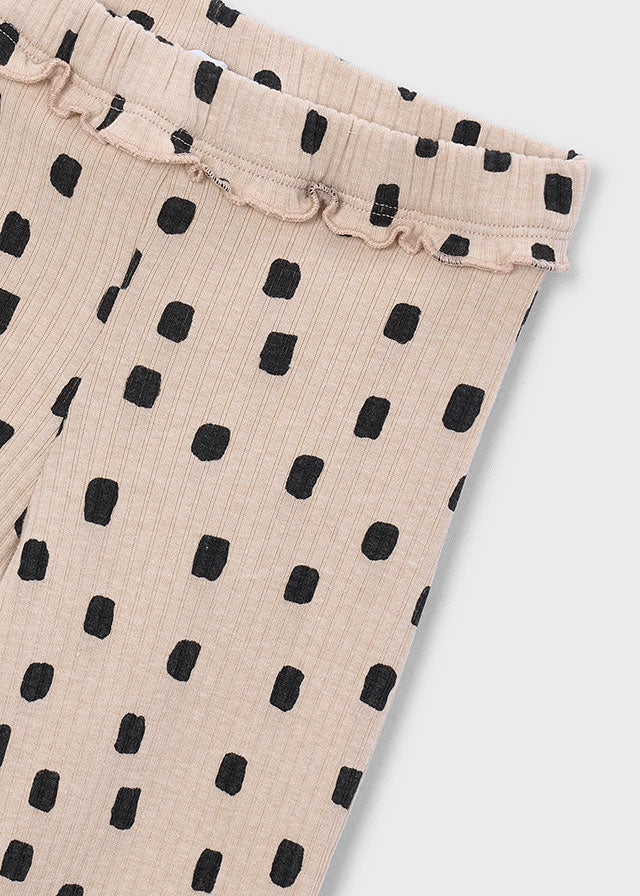 Mayoral Leggings, gemustert mit kleinem Volant am Bund - Quinoa