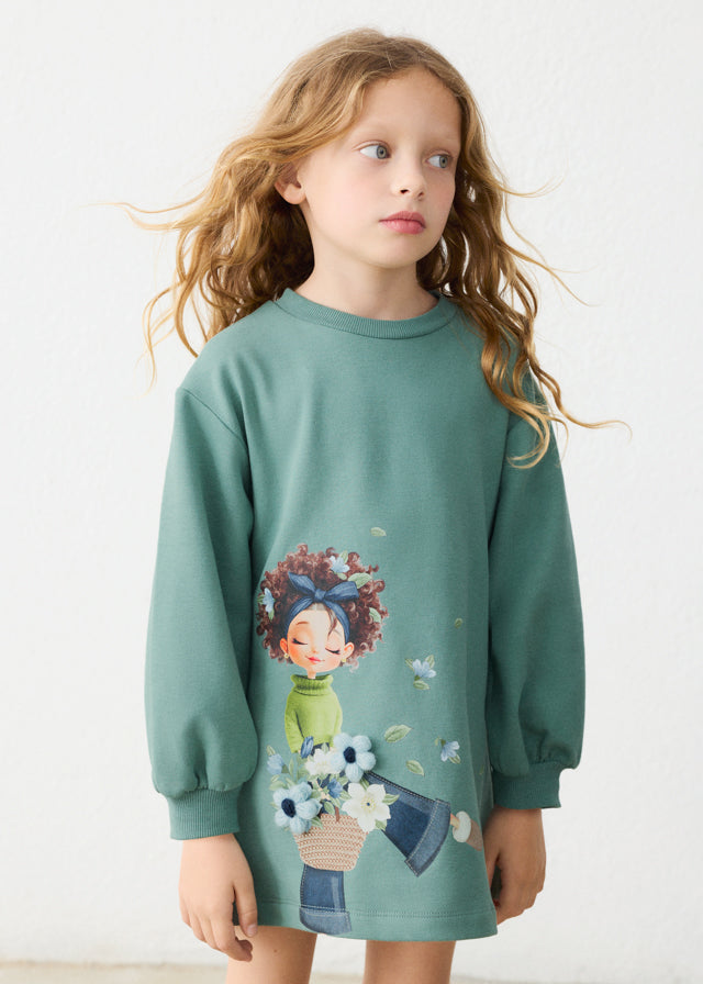 Mayoral Sweatshirt Kleid mit Druck - Laurel