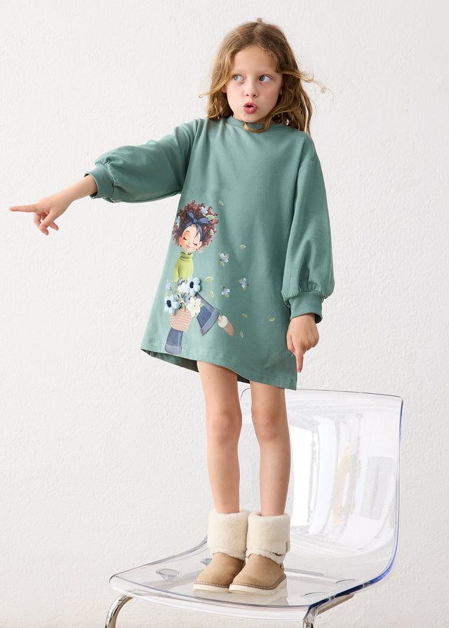 Mayoral Sweatshirt Kleid mit Druck - Laurel