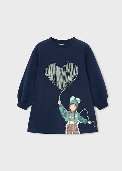 Mayoral Sweatshirtkleid mit Stickerei