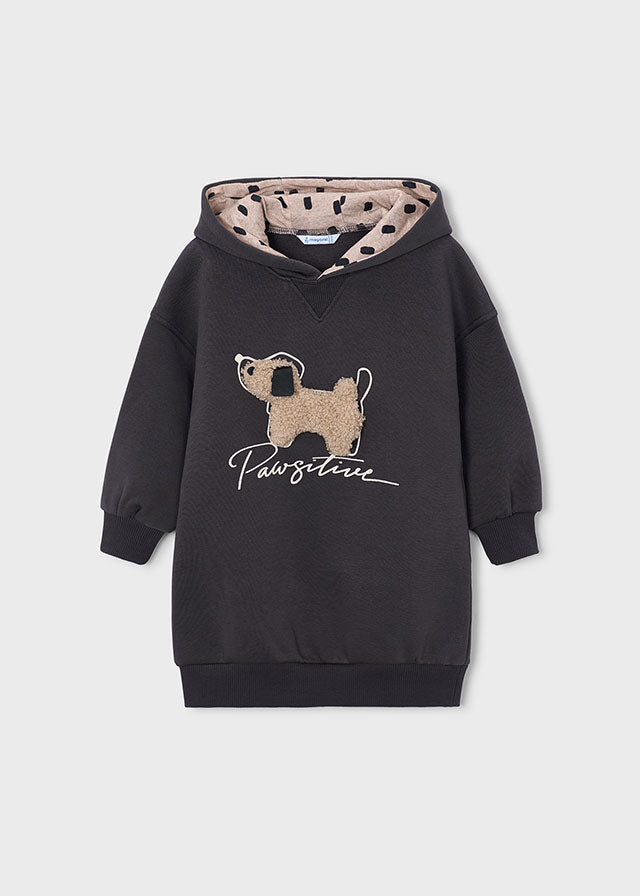Mayoral Sweatshirt Kleid mit Kapuze - Kohle