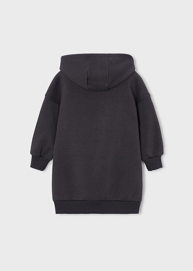 Mayoral Sweatshirt Kleid mit Kapuze - Kohle