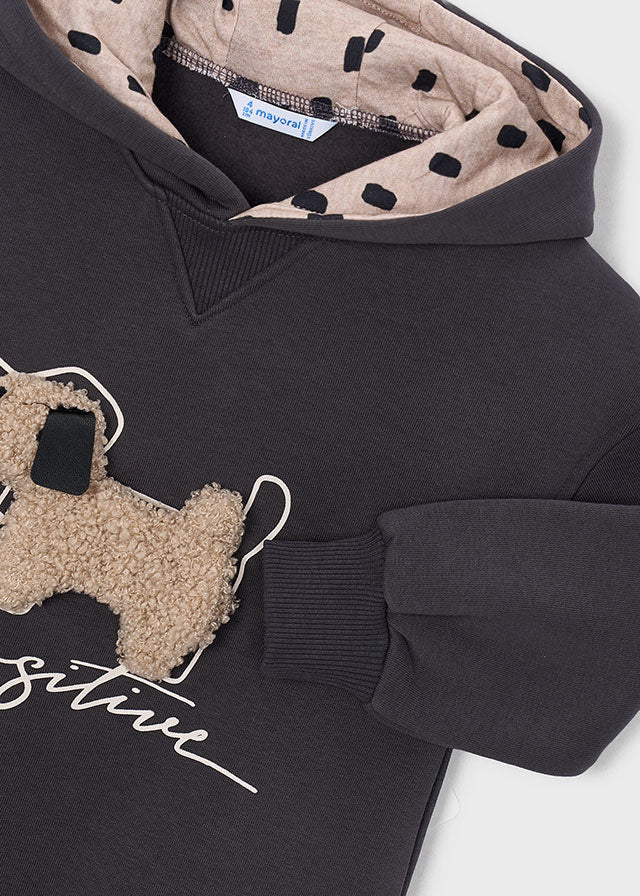 Mayoral Sweatshirt Kleid mit Kapuze - Kohle