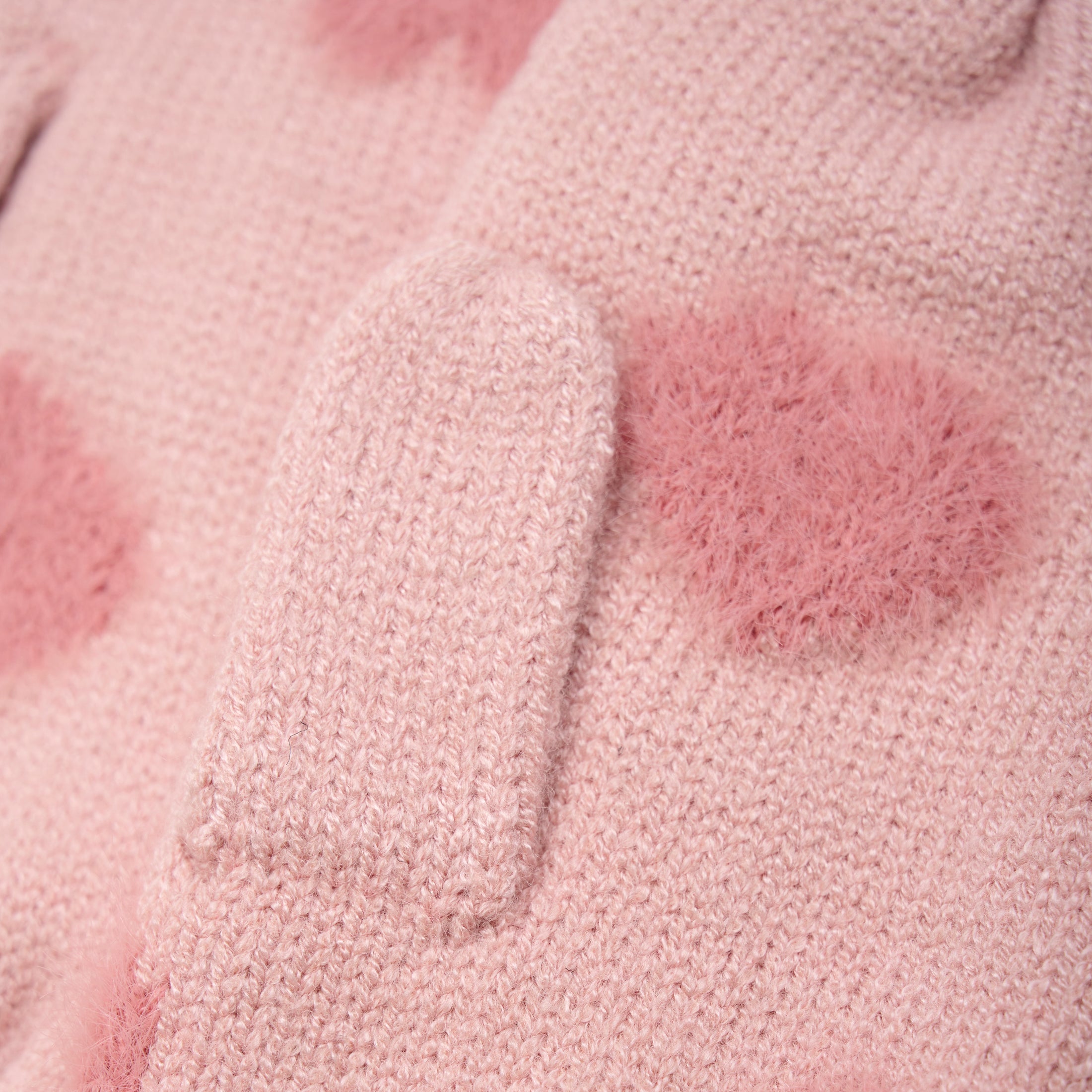 Minymo "Woll-Handschuhe" mit Herzchen - Misty Rose