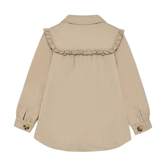 Minymo Trenchcoat mit Rüsche - Doeskin