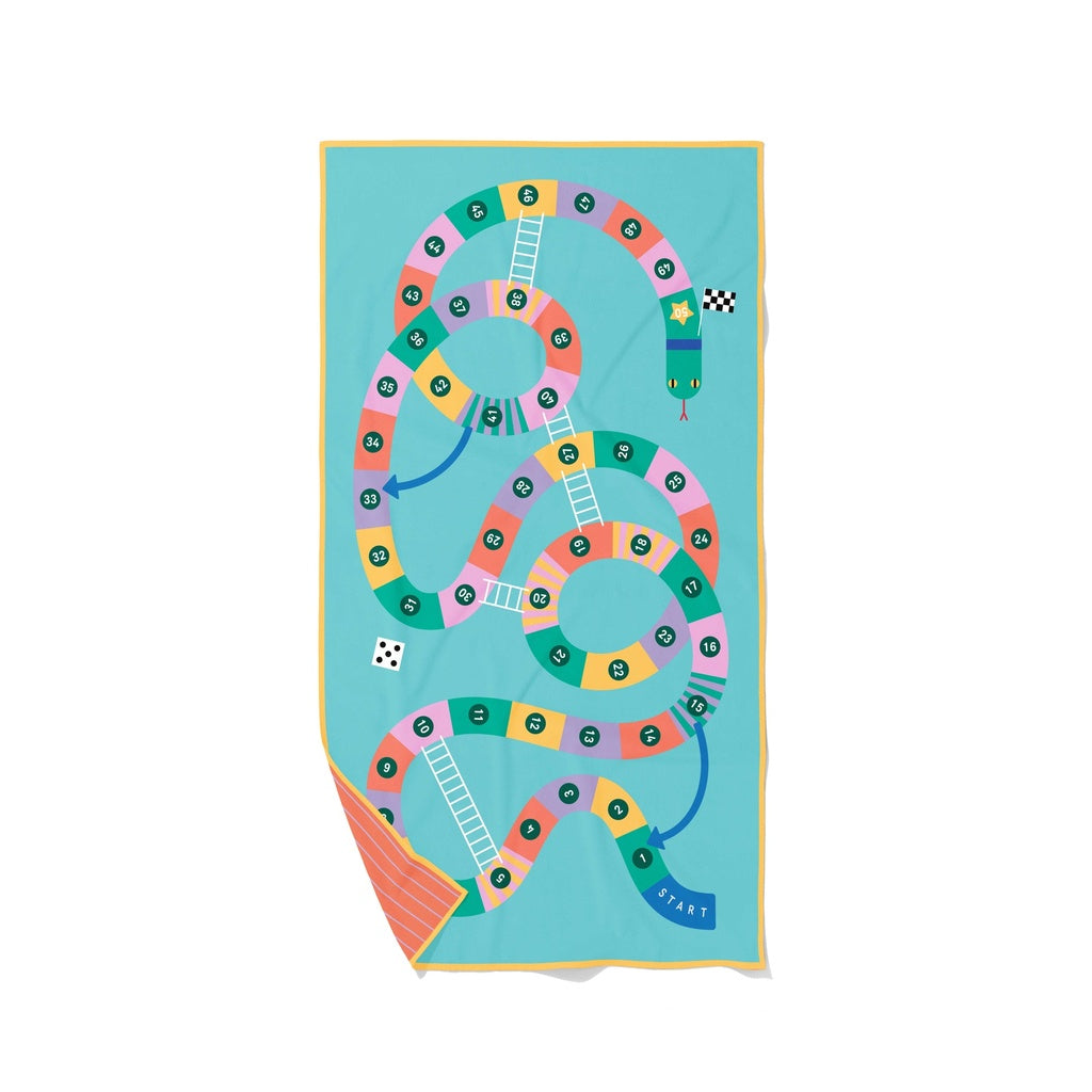 Quut "Spieltuch/Strandlaken" L (180x100) Schlangen & Leiter in Mint