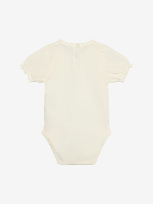 En Fant Body kurzarm mit Stickerei - Eggnog