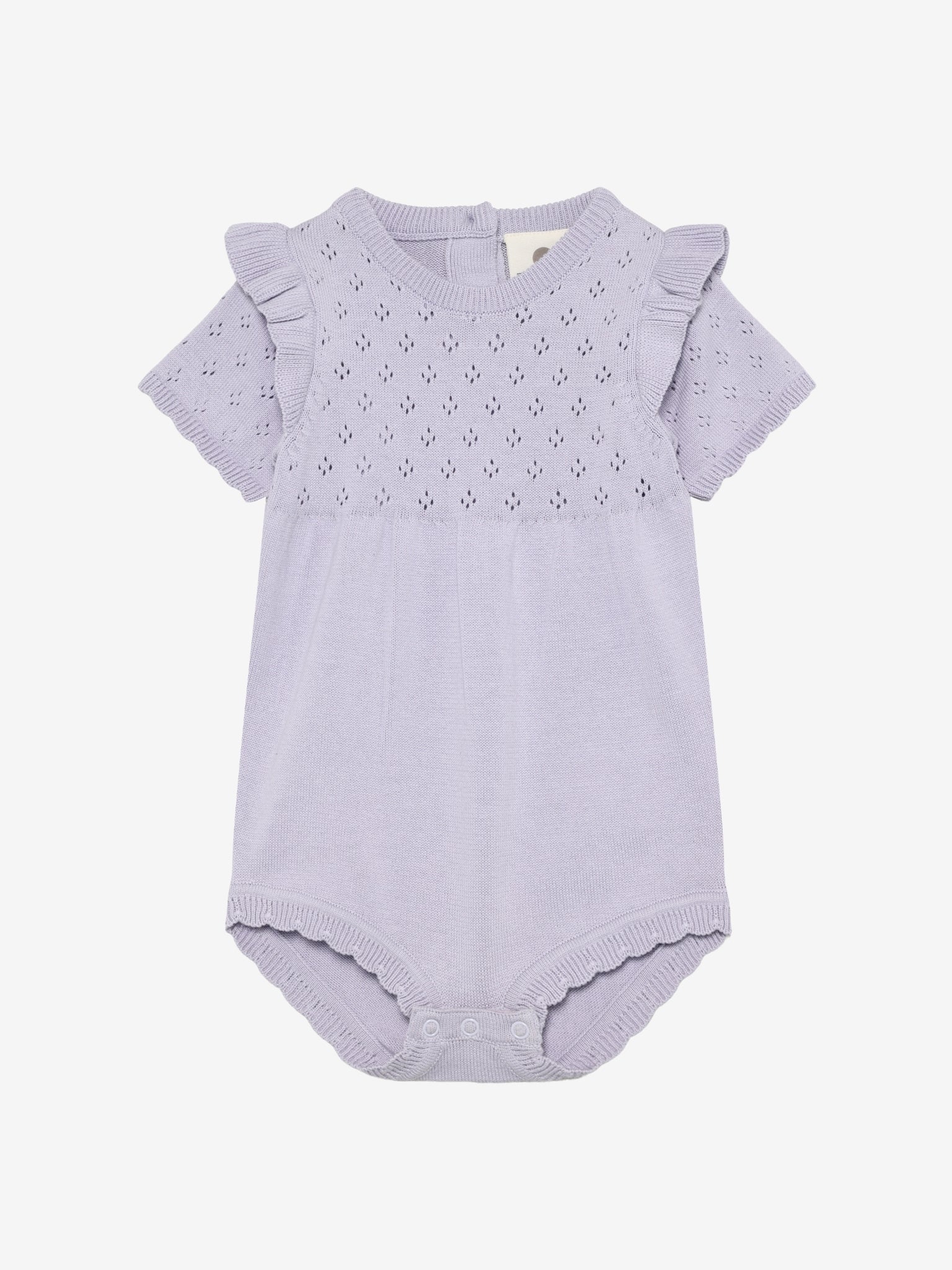 En Fant Strick Strampler mit Volant - Purple Heather