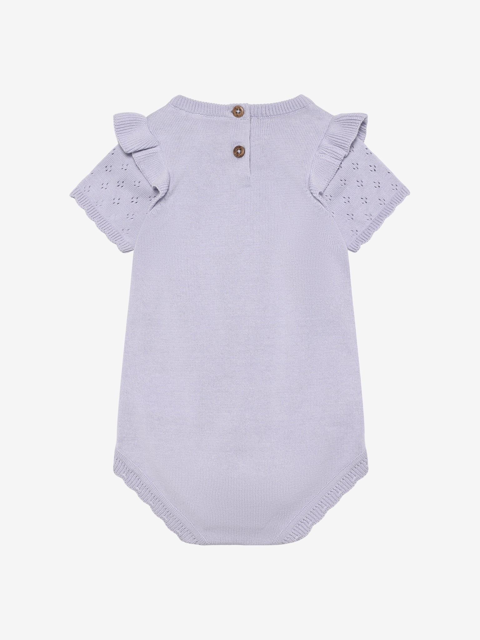 En Fant Strick Strampler mit Volant - Purple Heather