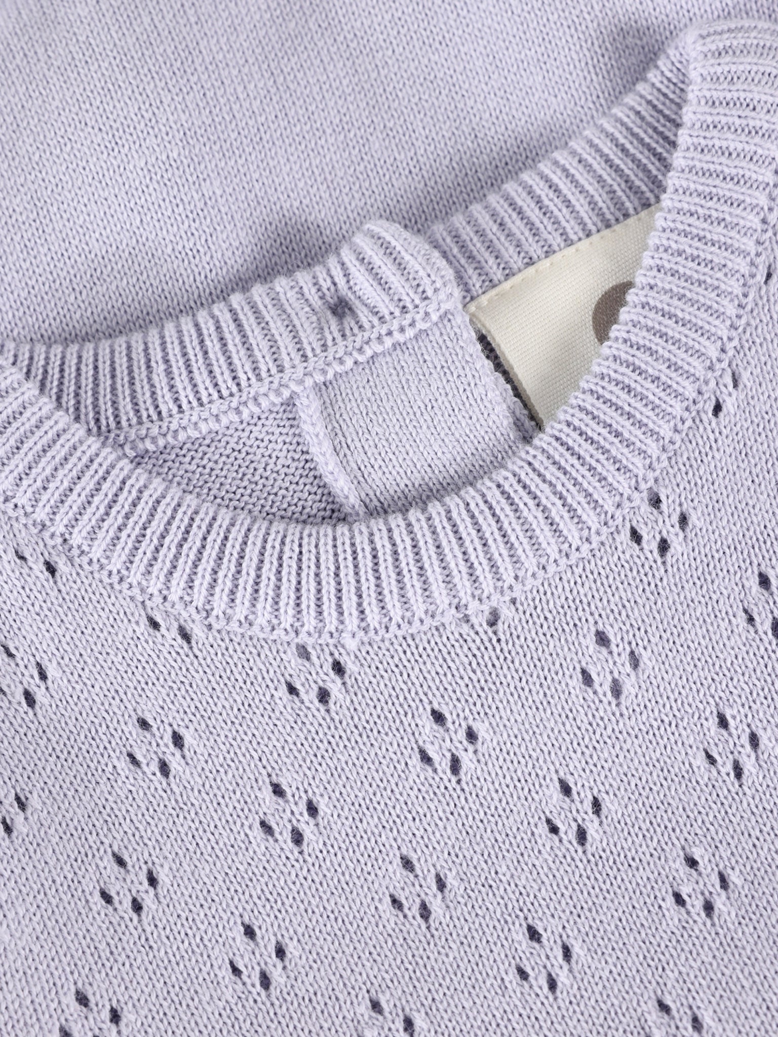 En Fant Strick Strampler mit Volant - Purple Heather
