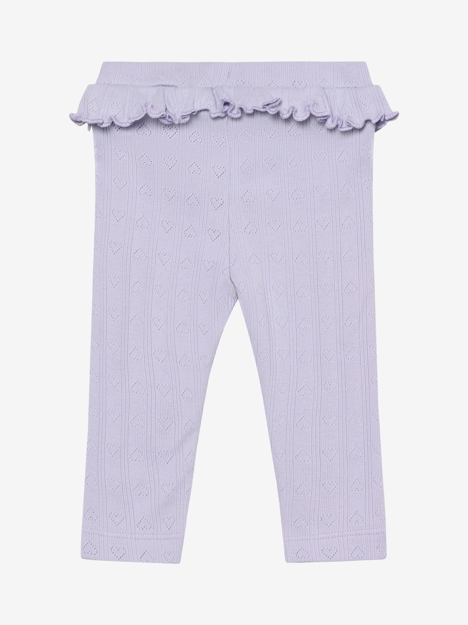En Fant Leggings mit Lochstickerei und Volant - Purple Heather