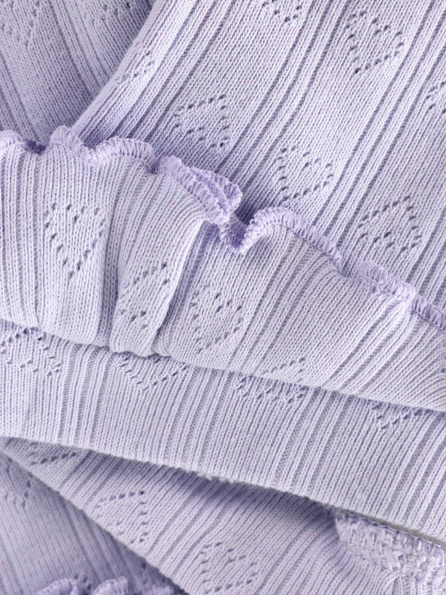 En Fant Leggings mit Lochstickerei und Volant - Purple Heather