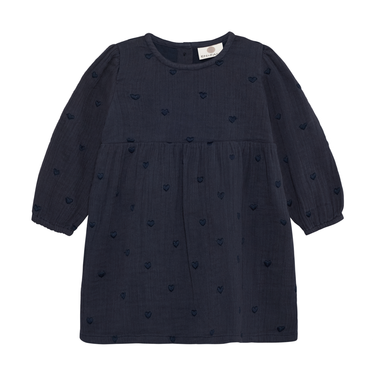 En Fant Kleid mit getickten Herzchen - Blau