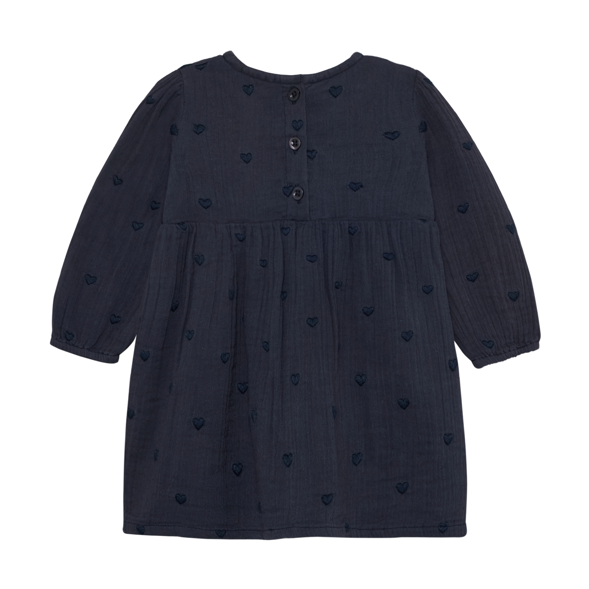 En Fant Kleid mit getickten Herzchen - Blau