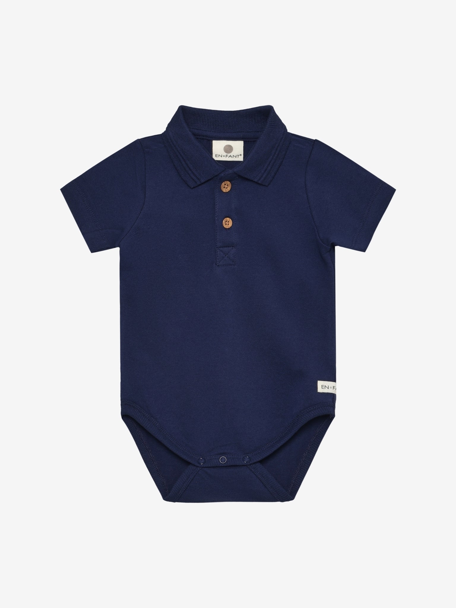 En Fant Body kurzarm im Polostyle - Medieval Blue