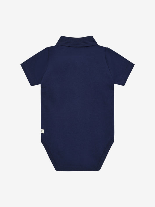 En Fant Body kurzarm im Polostyle - Medieval Blue