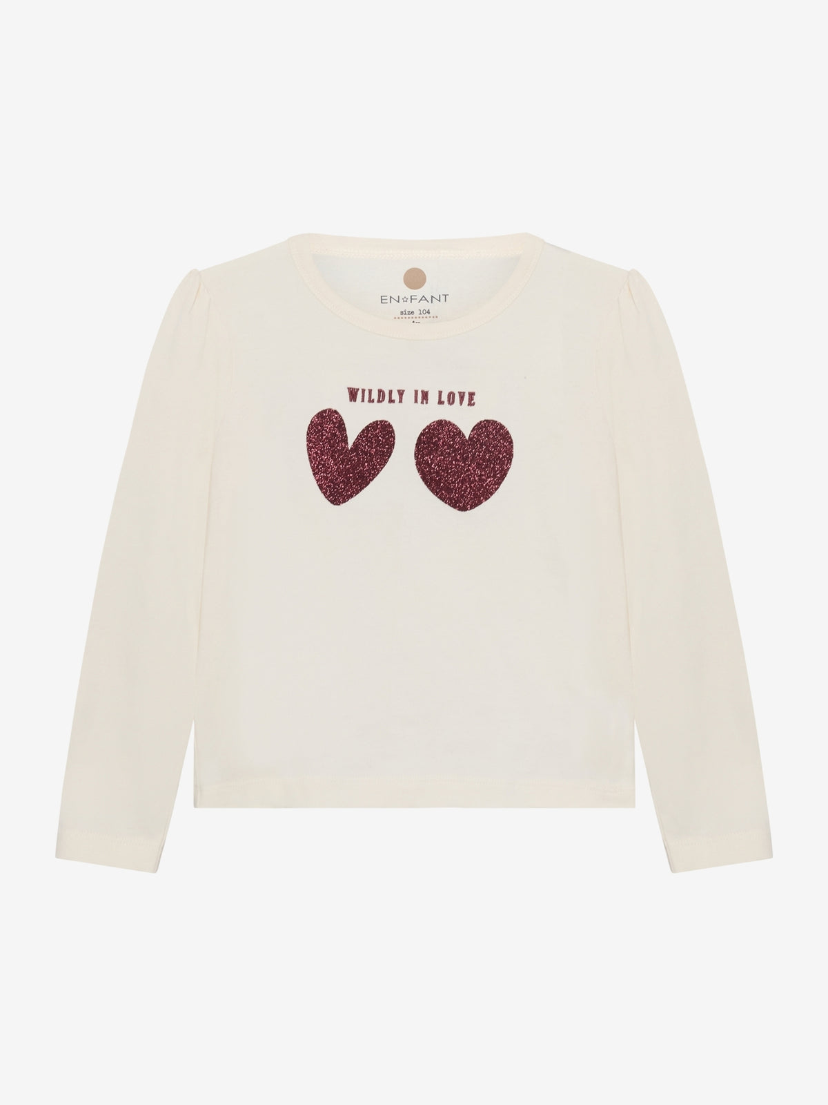 En Fant Langarmshirt mit Druck - Creme