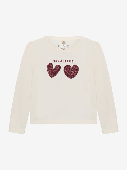 En Fant Langarmshirt mit Druck - Creme