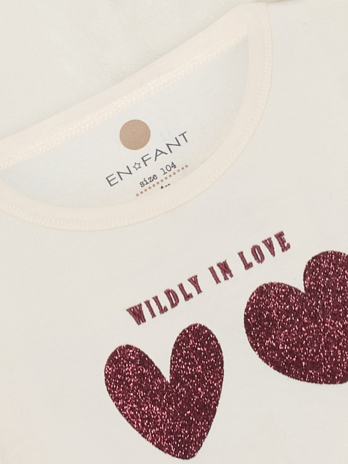 En Fant Langarmshirt mit Druck - Creme